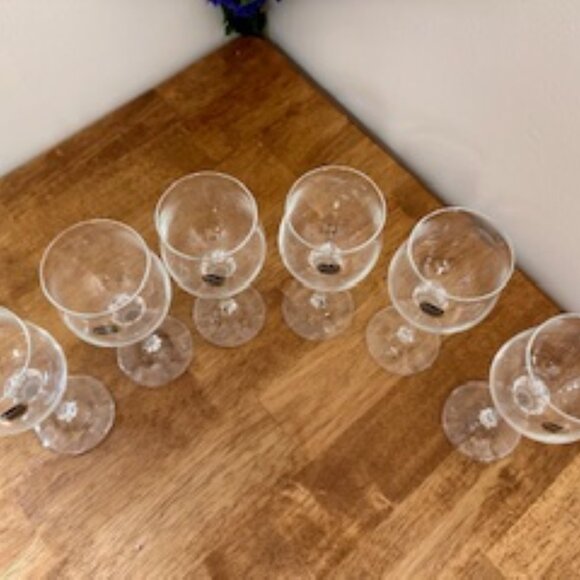 Bohemia Crystal Wine Glasses Set‎ of 6 – Vintage Czech Republic Stemware - Picture 3 of 7